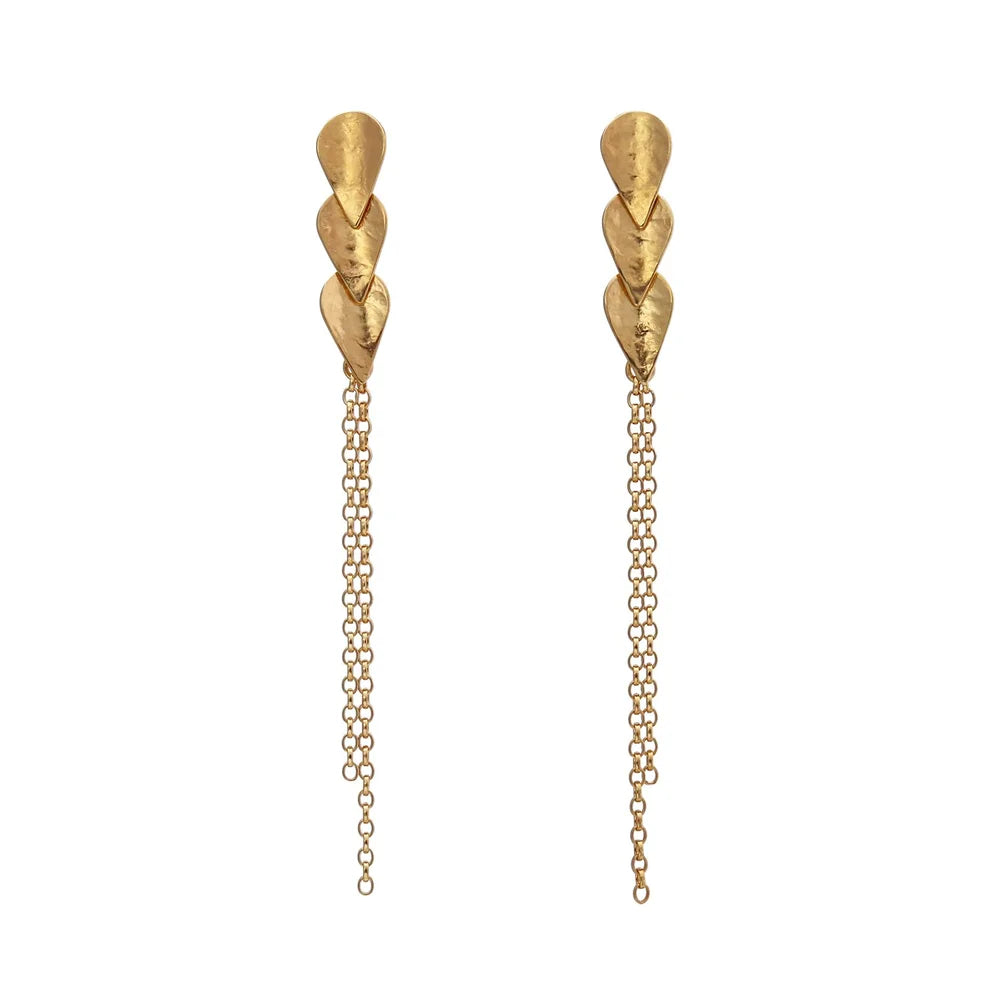 Komorebi Vine Tassel Earrings Gold Vermeil