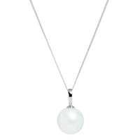 14-15mm white nucleated cultured river pearl 9ct white gold pendant