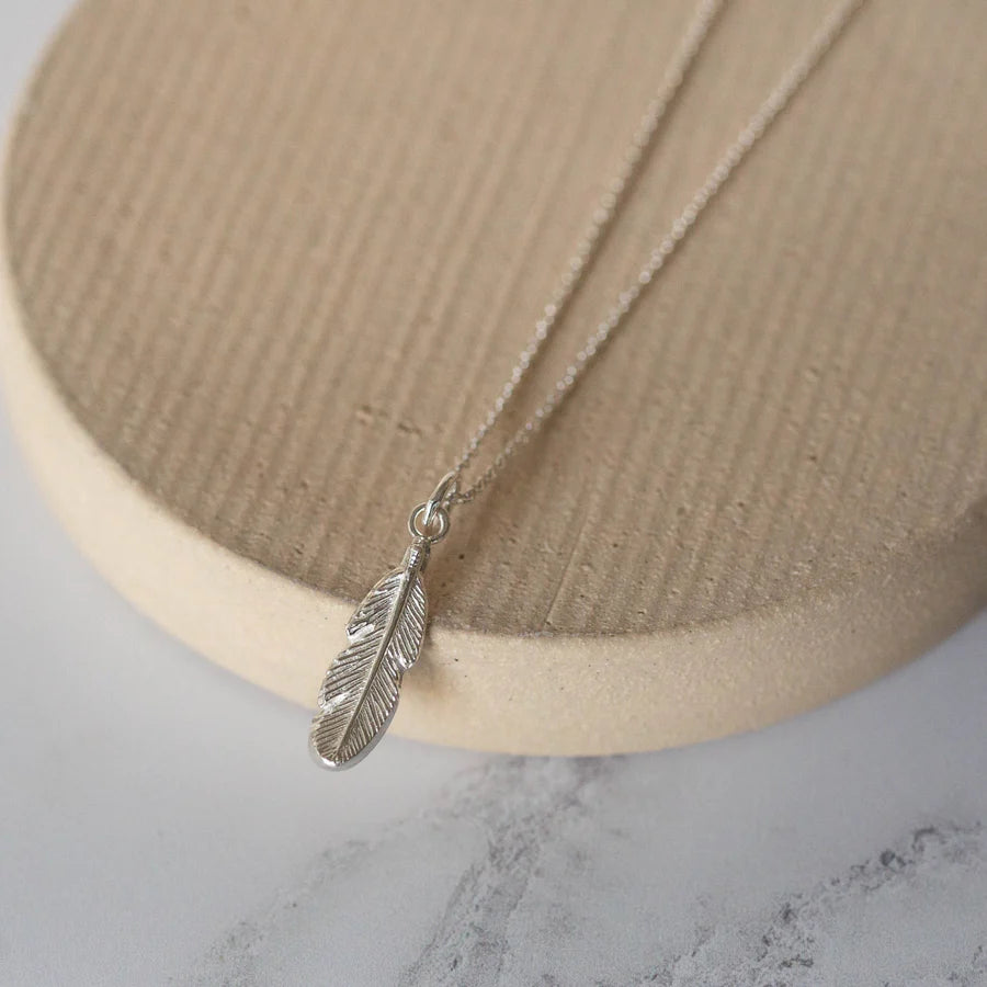Silver Small Feather Pendant