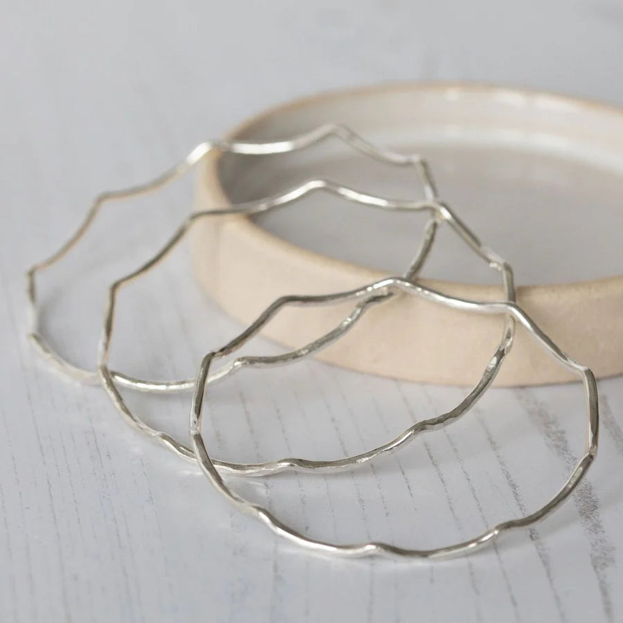 Silver Geo Wave Bangle