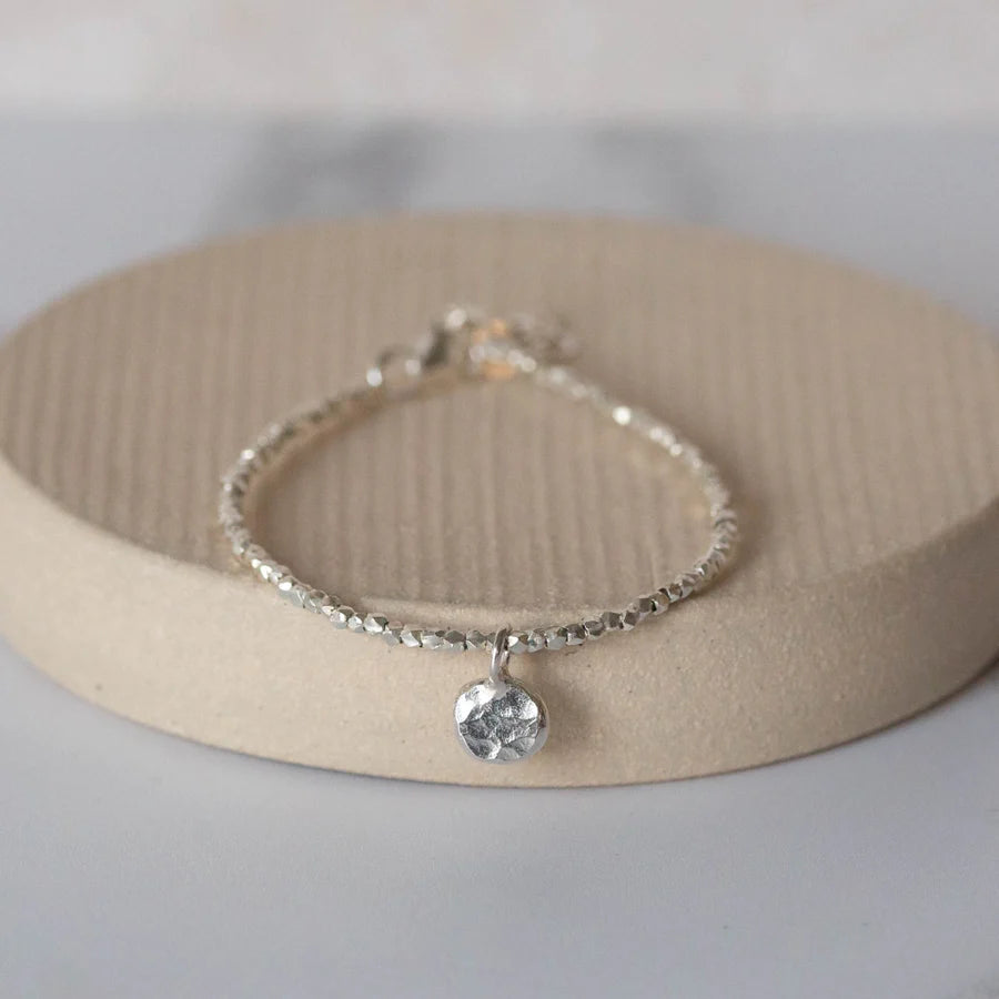 Silver Nugget Charm Bracelet