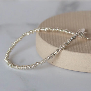 Silver Small Nugget Bracelet