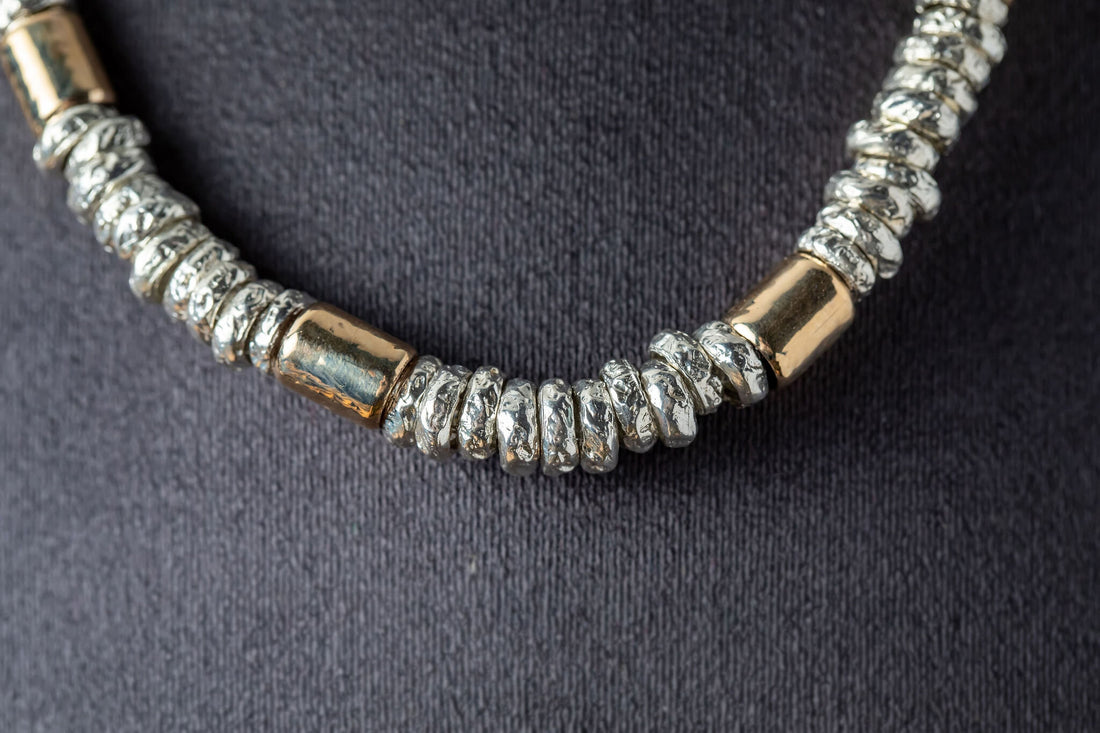 Sterling silver and 14ct Gold Necklace by Yaron Morhaim