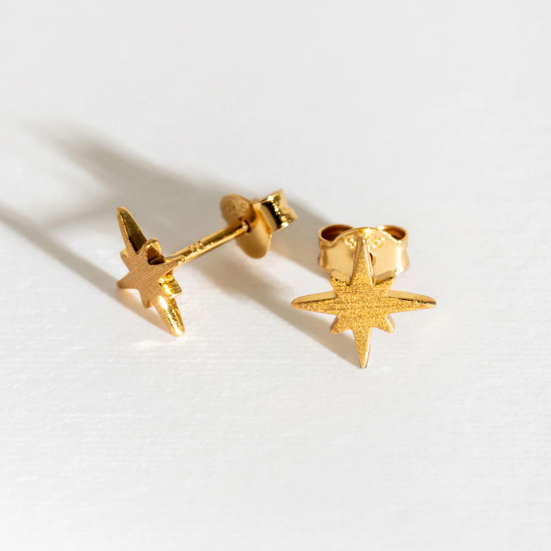 BRUSHED GOLD NORTH STAR STUDS