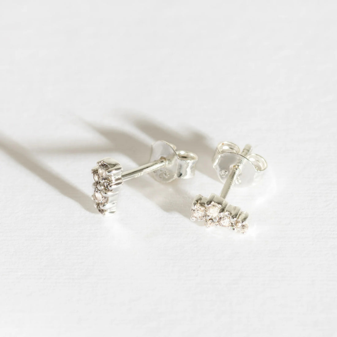 SPARKLY SILVER GALAXY MINI STUD EARRINGS Camilla Jones Jewellers