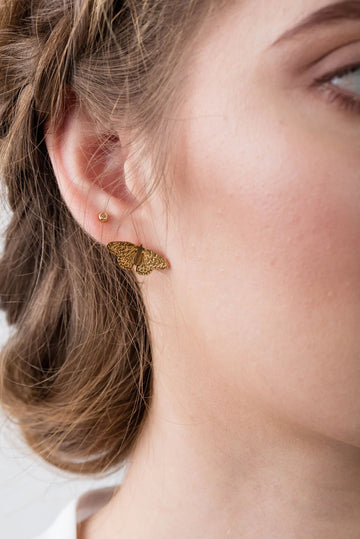 Gold Vermeil Butterfly Stud Earrings