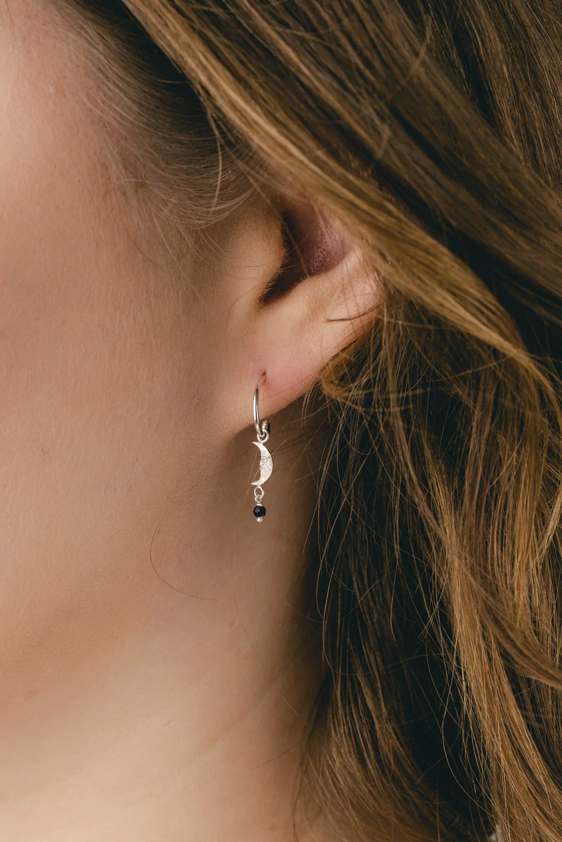 Moon Hoop Earrings