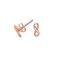 Rose gold vermeil infinity earrings by Dower and Hall