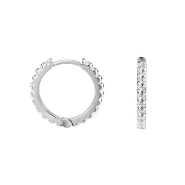 Silver Dotty Medium Hoop Earrings