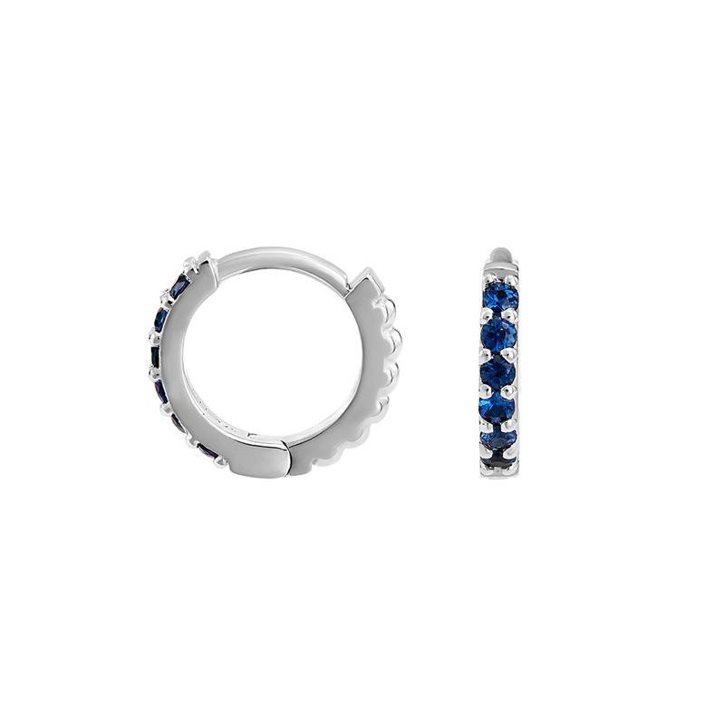 Silver Sapphire Lumiere Hoops
