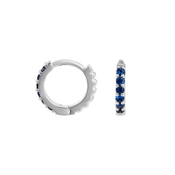 Silver Sapphire Lumiere Hoops