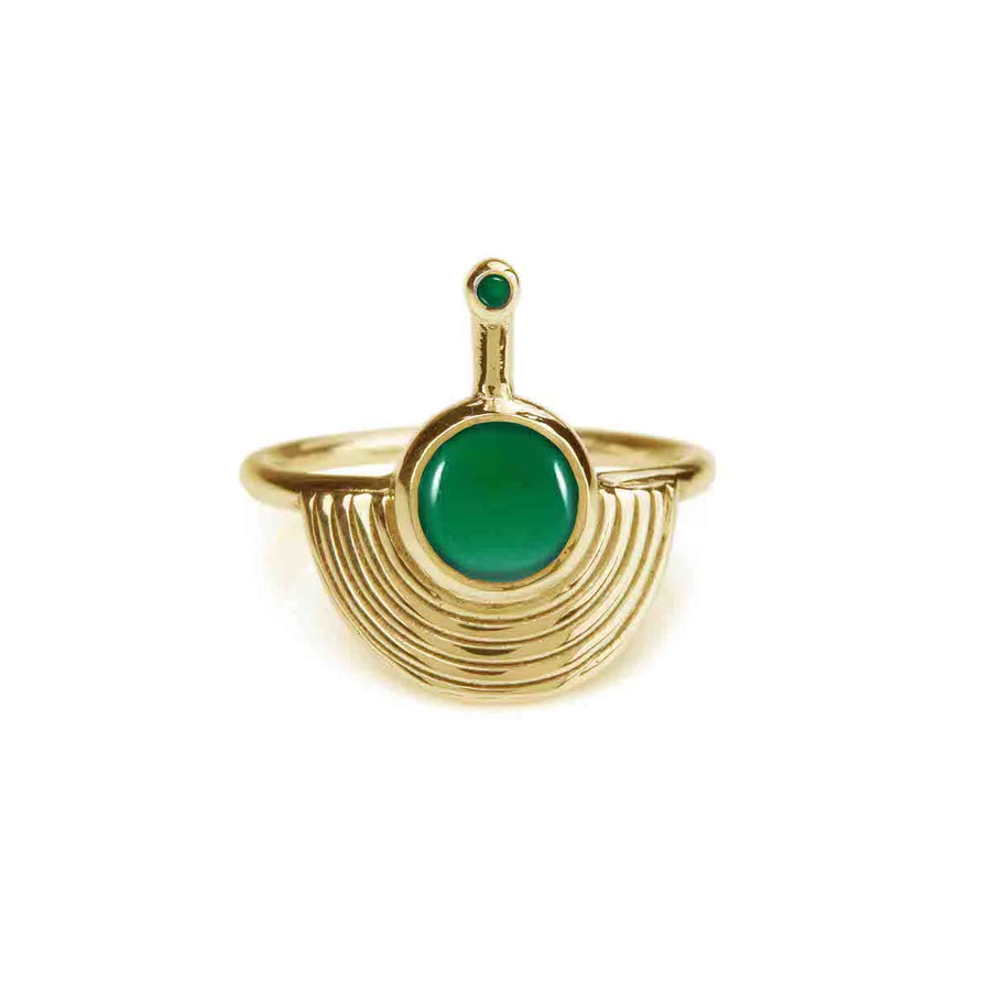 Interstellar Ring Gold - Green Onyx