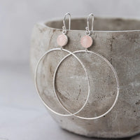 Silver Gemstone Dot Earrings