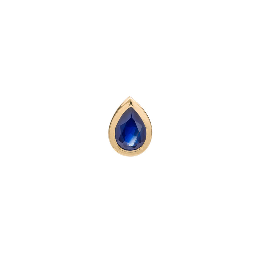 Bezel Set Pear Gem Stone Stud