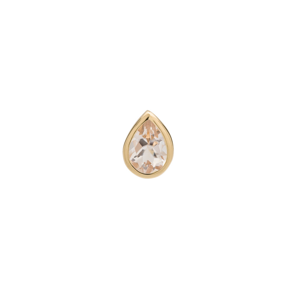 Bezel Set Pear Gem Stone Stud