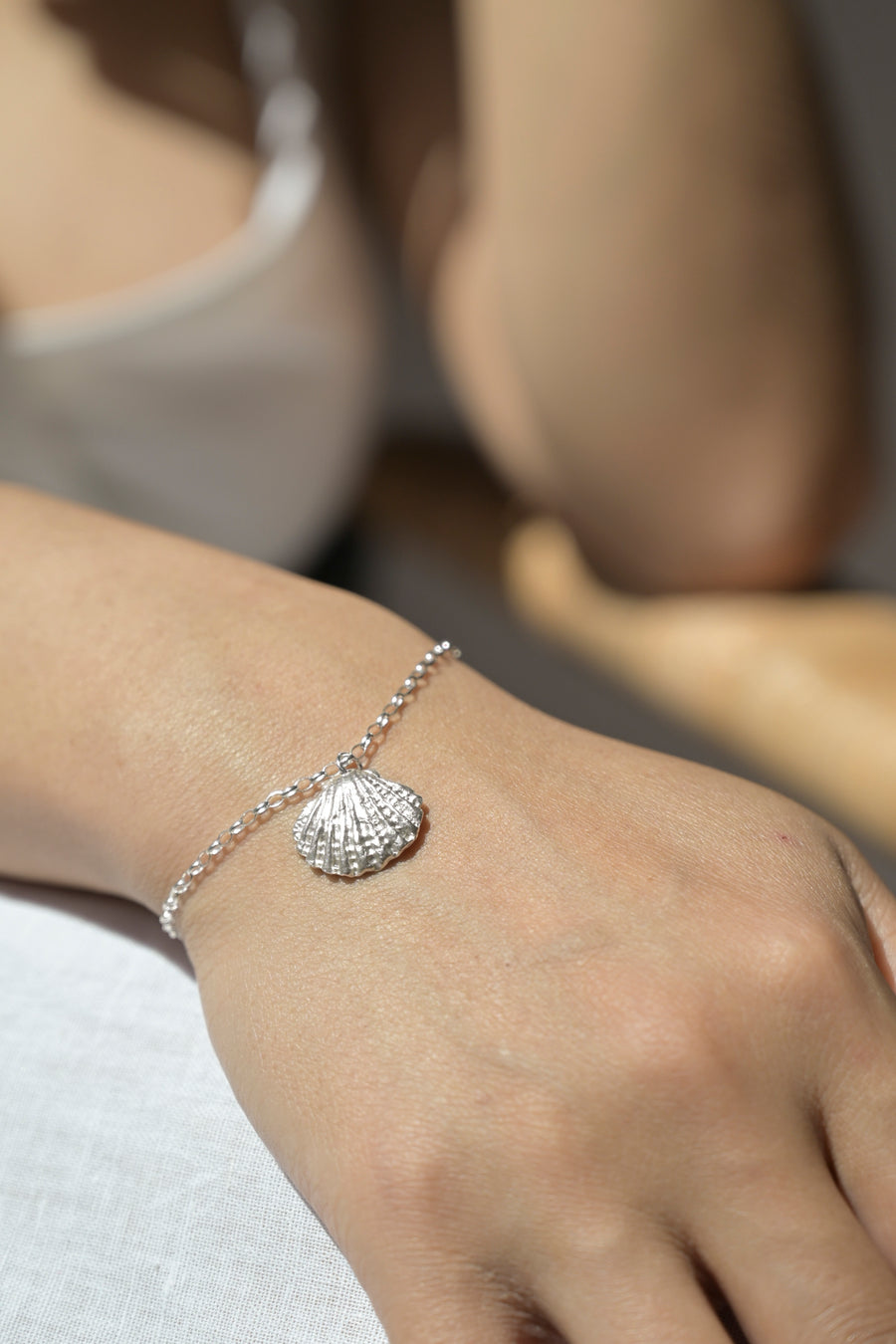 Silver Seashell Charm Bracelet