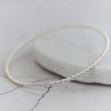 Silver Twist Bangle