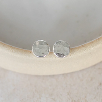 Silver Nugget Stud Earrings