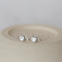 Silver Nugget Stud Earrings