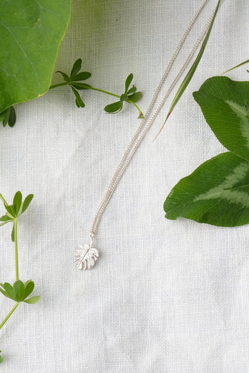 Silver Monstera Leaf Necklace